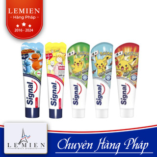 Kem đánh răng cho bé từ 0-6 tuổi & trên 6 tuổi signal 50ml của pháp không cay, nuốt được | le mien - hàng pháp