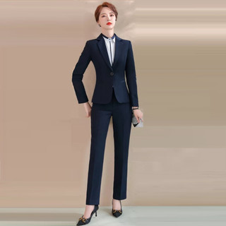 Vest nữ công sở áo vest tay dài quần dài tj28 - xanh đen