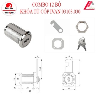 Combo 12 ổ  Khoá cốp, khóa tủ locker chính hãng IVAN