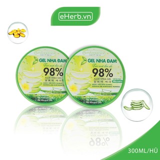 Gel nha đam dưỡng ẩm & làm mềm da - gel lô hội 98% aloe vera gel milaganics 300ml