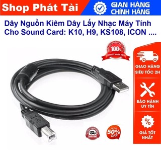 Dây Lấy nhạc, Kết Nối Máy Tính Cho Sound Card Thu Âm H9 - K10 - Ks108 - Icon - HF5000 Bảo Hành 6 Tháng