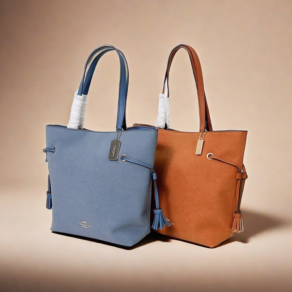100% chính hãng （Miễn phí vận chuyển）COACH Khấu Trì CM088 CM091Andy Tote Chất liệu da hươu đầy đủ Túi xách chéo
