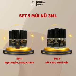 Set 5 chai nước hoa nữ chính hãng PROLA size 3ml hương thơm ngọt ngào sang chảnh, nữ tính tươi mát