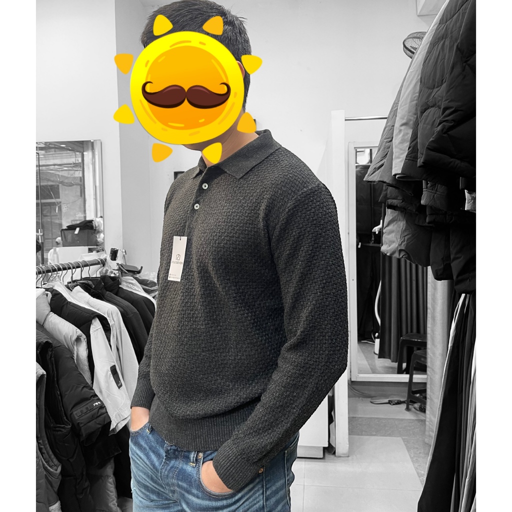 Áo len polo dài Basquiat 091023A