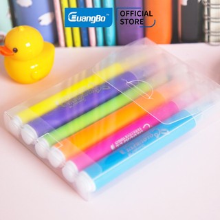 Bộ 6 bút highlight đánh dấu dạ quang ghi nhớ dòng nhiều màu GuangBo - set 6 cái - 9025