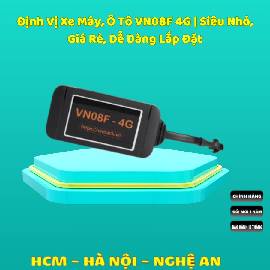 Định Vị Xe Máy, Ô Tô VN08F 4G | Siêu Nhỏ, Giá Rẻ, Dễ Dàng Lắp Đặt