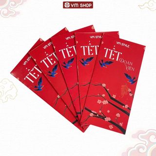 Bao lì xì vm shop 2024 mừng xuân giáp thìn, xấp 5 cái hqt00015