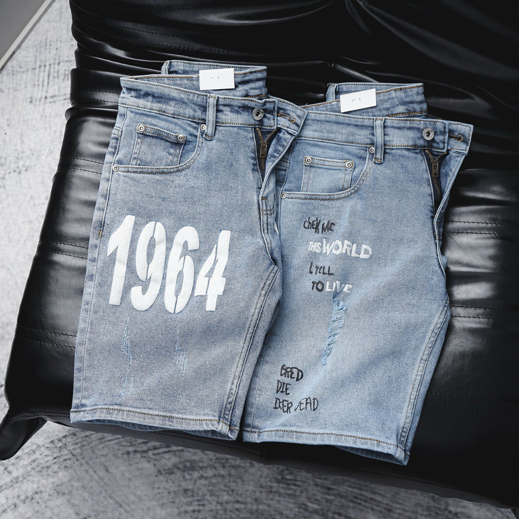 Quần Short Jean Bò Nam co giãn nhiều mẫu trên gối VNXK cao cấp từ 50-105kg