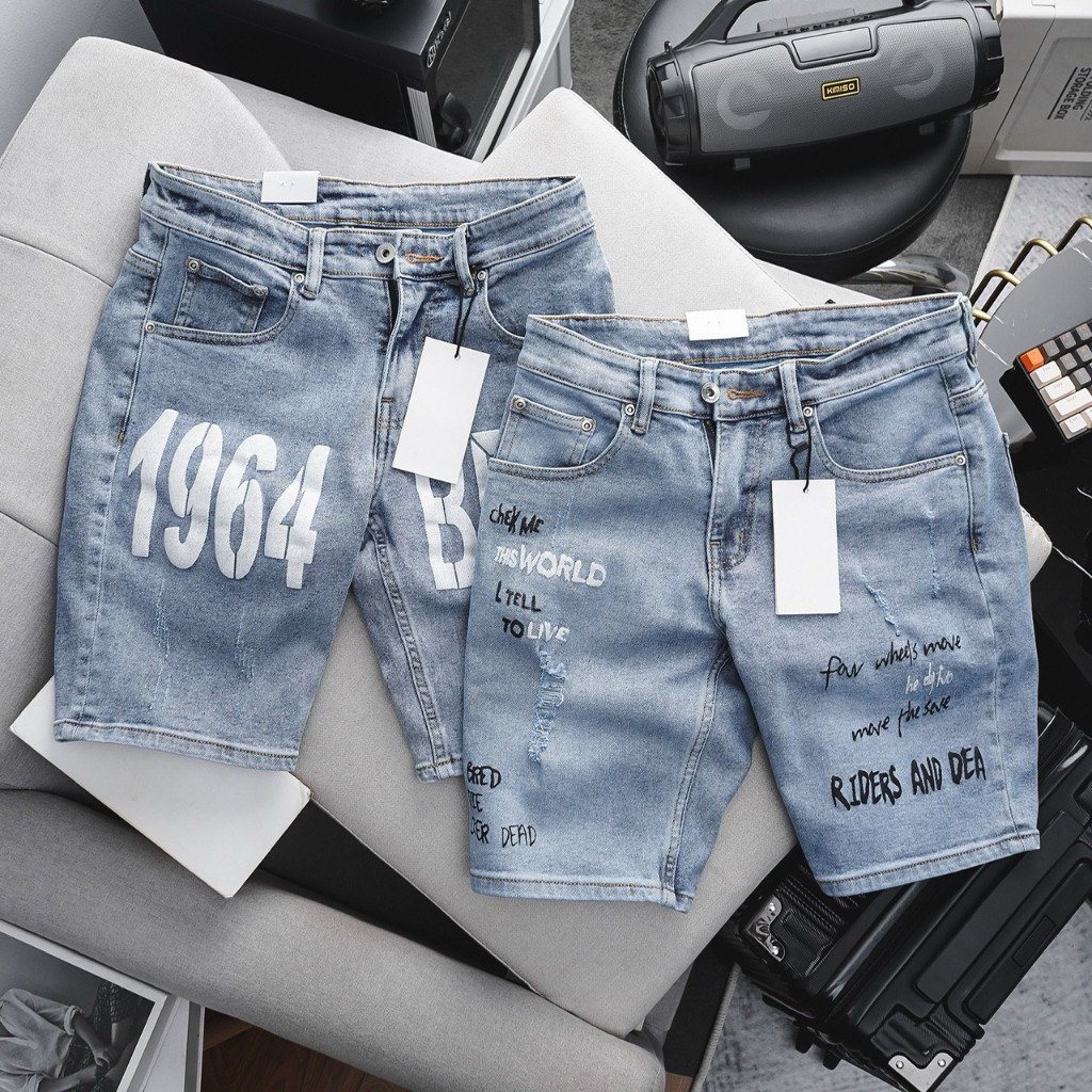 Quần Short Jean Bò Nam co giãn nhiều mẫu trên gối VNXK cao cấp từ 50-105kg