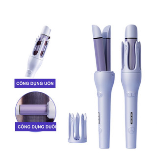 Máy làm tóc uốn xoăn/là thẳng 2in1 trục 32mm