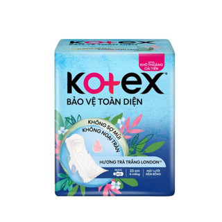 Băng vệ sinh Kotex Khô Thoáng Mặt Lưới Lụa Hóa Maxi dày có cánh gói 8 miếng x 23cm