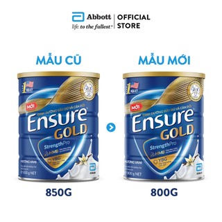 Combo 2 Sữa bột Ensure Gold Abbott hương vani (HMB) 850g/800g/lon