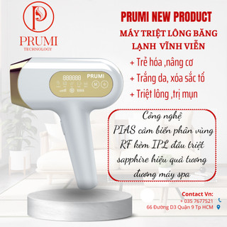 Máy triệt lông cầm tay băng lạnh PRUMI 7 chức năng,máy triệt lông toàn thân triệt lông tay, lông nách, vùng kín