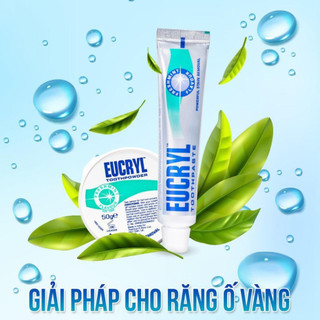 Kem đánh răng Eucryl - Combo tẩy trắng răng hương bạc hà EUCRYL Tooth Paste Freshmint ( Bột 50g + Kem 50g )