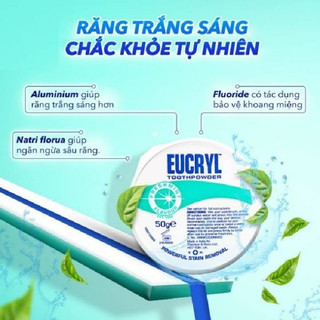 Kem đánh răng Eucryl - Combo tẩy trắng răng hương bạc hà EUCRYL Tooth Paste Freshmint ( Bột 50g + Kem 50g )