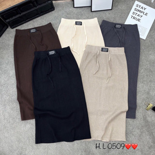  Chân váy len mác dệt kim hàng QC có dây rút mác thêu 