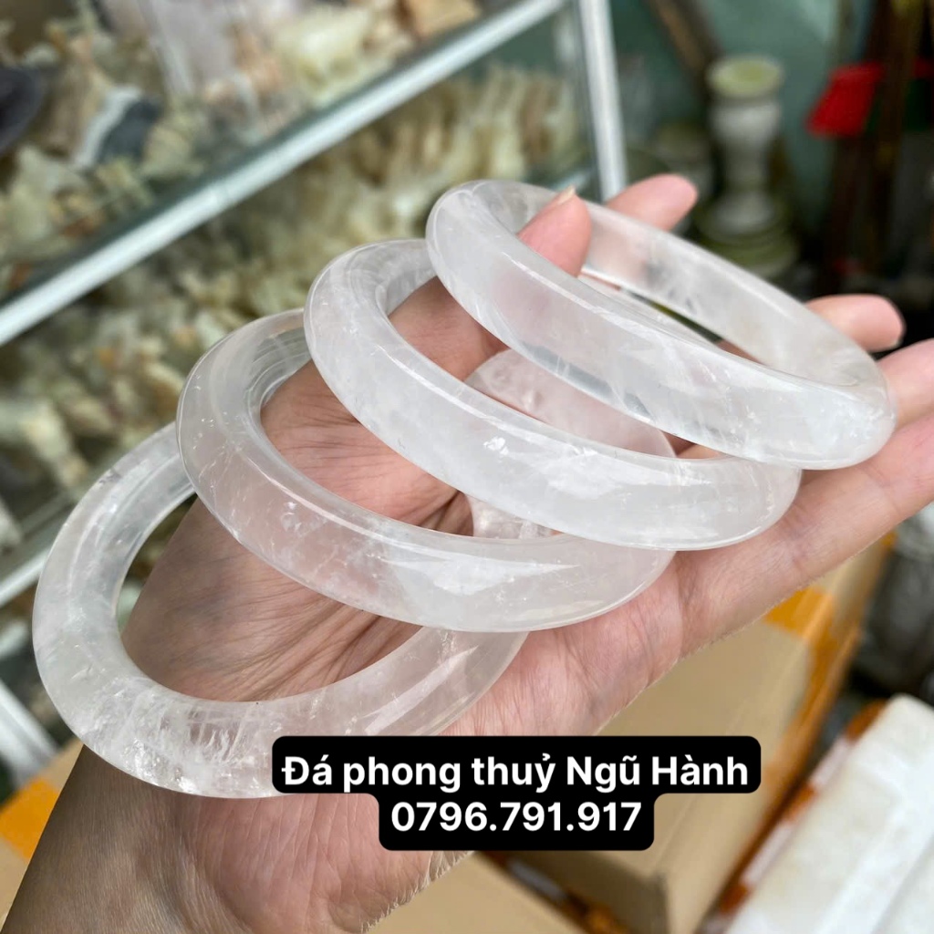 Vòng bản liền thach anh trắng vip 5a kiểm định đẹp - cam kết đẹp như hình