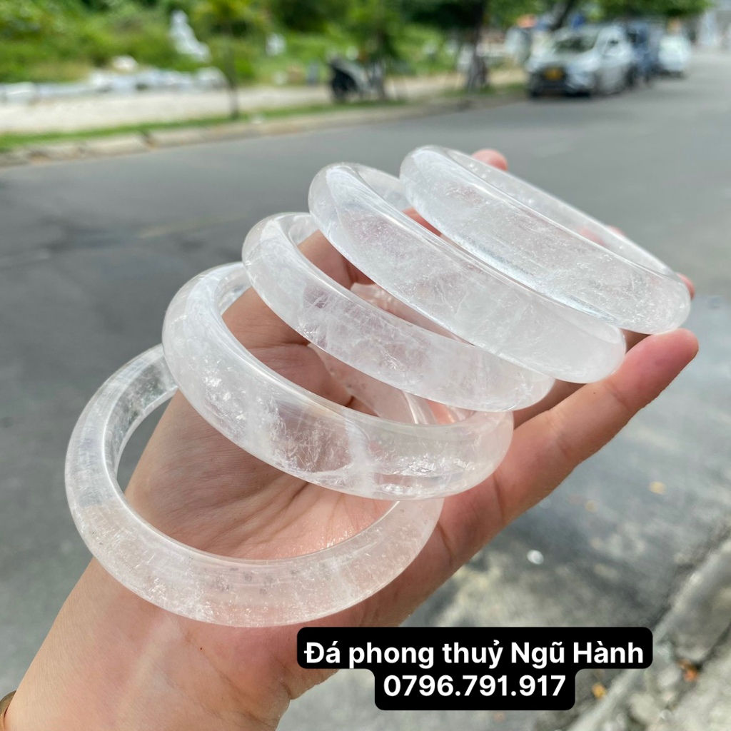 Vòng bản liền thach anh trắng vip 5a kiểm định đẹp - cam kết đẹp như hình