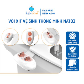 Vòi xịt vệ sinh thông minh hika bidet gắn bồn cầu xịt rửa hậu môn thiết kế gọn gàng, thông minh & an toàn cho người dùng