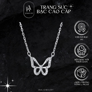  Dây chuyền bạc nữ 925 hình bướm vòng cổ nữ đính đá dễ thương phong cách nữ tính tinh tế TienJewelry 