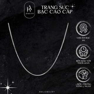 Dây chuyền bạc nữ 925 mì thuôn lấp lánh, vòng cổ bạc nữ trơn nhỏ phong cách basic TienJewelry