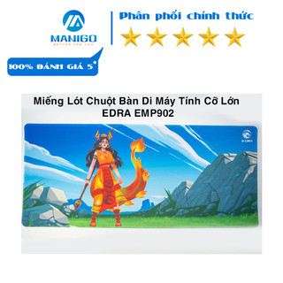 Miếng Lót Chuột Bàn Di Máy Tính Cỡ Lớn EDRA EMP902 Linh Vật Rồng xanh 90x40x0,3cm PAD Siêu Dày Đảm bảo độ êm khi sử dụng