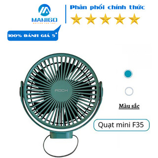 Quạt mini tích điện để bàn, treo tường Rockspace F35 pin lớn 4000mAh tiện lợi, chắc chắn - Hàng chính hãng có bảo hành