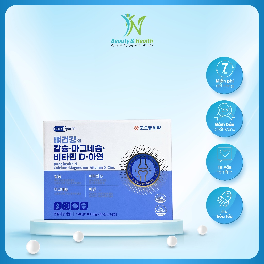 Viên uống bổ sung Canxi , Magie, vitamin D và kẽm  - TN Beauty