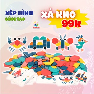 Đồ Chơi Xếp Hình 180 Miếng Ghép Sáng Tạo Tangram Xếp Hình Nhiều Hình Dạng Phát Triển Tư Duy Cho Bé
