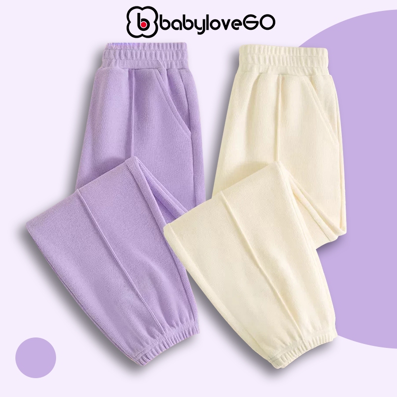 Quần nỉ cho bé trai bé gái BabyloveGO quần dài cho bé dáng jogger thể thao QN006