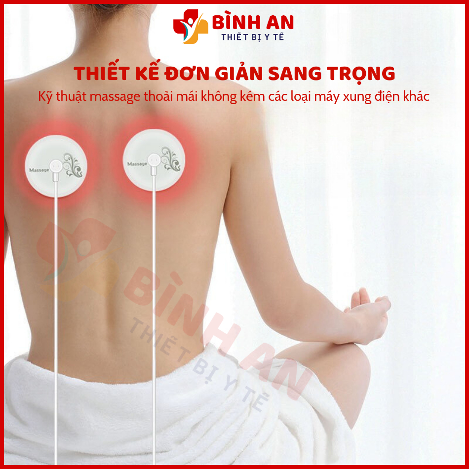 Máy massage xung điện trị liệu MS-20 sử dụng nguồn điện của điện thoại, 6 chế độ - 9 cường độ xung điện