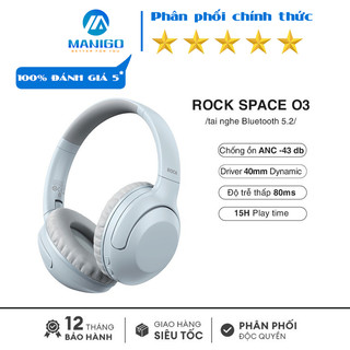 Tai nghe bluetooth Headphone chụp tai không dây chống ồn chủ động ANC Rockspace O3 có mic nghe nhạc 15h hàng chính hãng