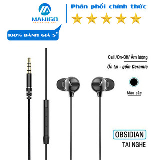 Tai nghe nhét tai có dây Rockspace Obsidian có mic nghe nhạc chơi game - hàng chính hãng bảo hành 1 năm