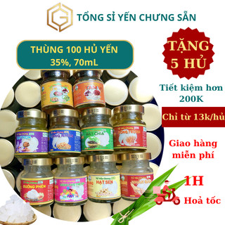 [100 Hủ Tặng 5 Hủ] Combo 105 Hủ Yến Chưng Sẵn, Yến Sào Nha Trang, 35% Yến, 70ml, giá sỉ siêu tốt