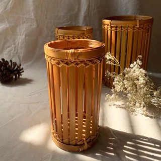 Ống tre đựng đũa, hoa khô Vintage, Decor đẹp ECOHUB