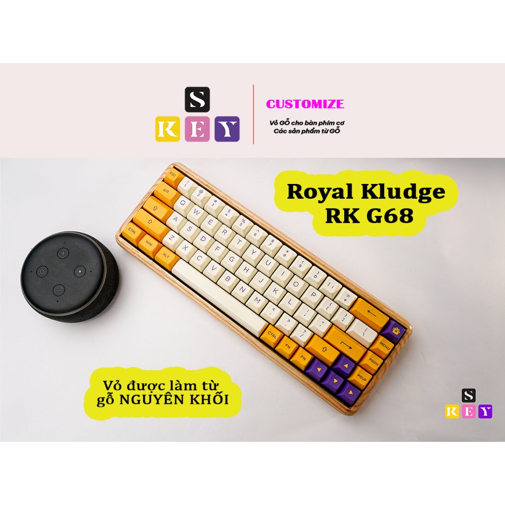 Vỏ Gỗ Bàn Phím Cơ RK G68 - CASE WOOD MECHANICAL KEYBOARD RK G68