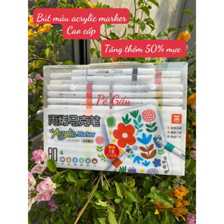 [KM] BỘ 80 Bút màu CAO CẤP Acrylic marker vẽ được trên nhựa, đá, thủy tinh, kim loại, đa năng, có hỏa tốc