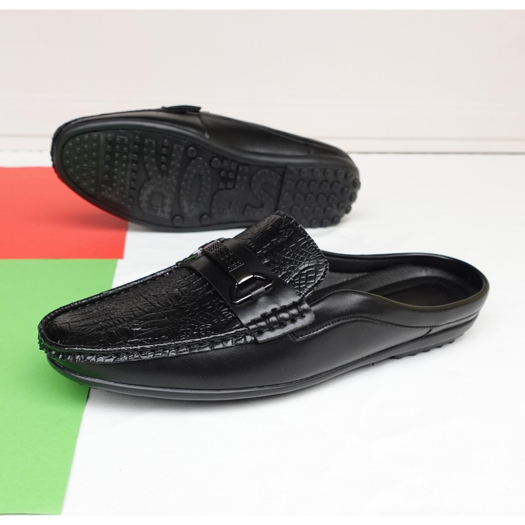 Giày sục nam phom mocasin chất liệu da xít ,khâu đế