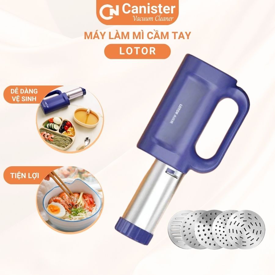 Máy làm mì sợi cầm tay tại nhà Lotor nhiều khuôn, Máy làm mì tươi sợi bún tự động không dây