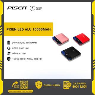 Sạc dự phòng Pisen Led Alu 10000mah, sạc đồng thời 2 thiết bị, nhỏ gọn, model: TP-D42LS - Hàng chính hãng, bh 24 tháng
