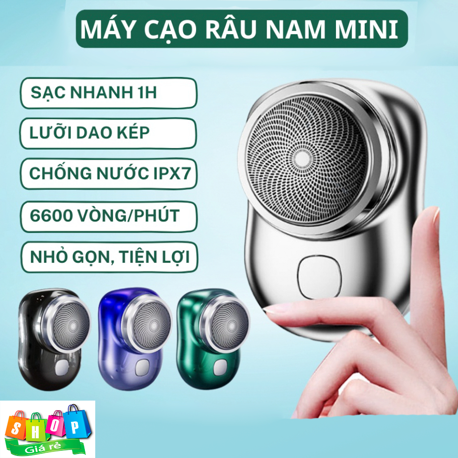 Máy cạo râu mini 6 lưỡi phiên bản chống nước IPX7 tốt,dao cạo râu tích điện lưỡi kép tự mài nhỏ gọn bỏ túi sạc Type C