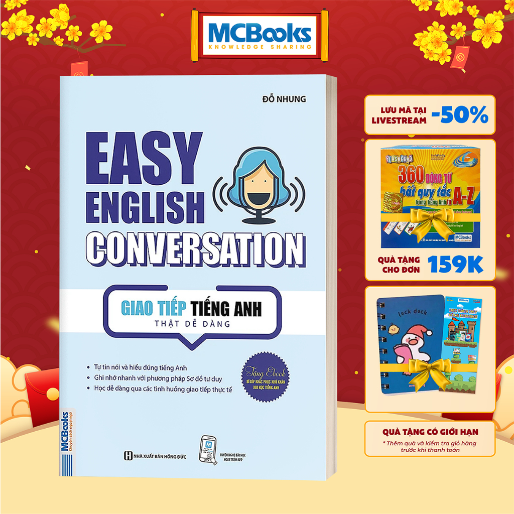 Sách - Easy English Conversation – Giao tiếp tiếng Anh thật dễ dàng - Học Kèm App Online