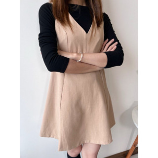 [ogniM Seoul] Đầm mini cổ chữ V phong cách Hàn Quốc (Made in Korea)