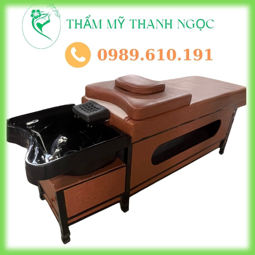 Giường gội đầu massage spa 2in1, giường gội dưỡng sinh chân sắt chắc chắn [Đặt theo yêu cầu]