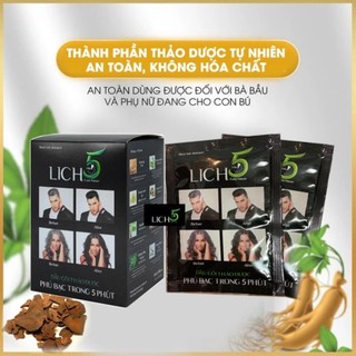 Combo 3 gói dùng thử Dầu gội đen tóc thảo dược LICH5