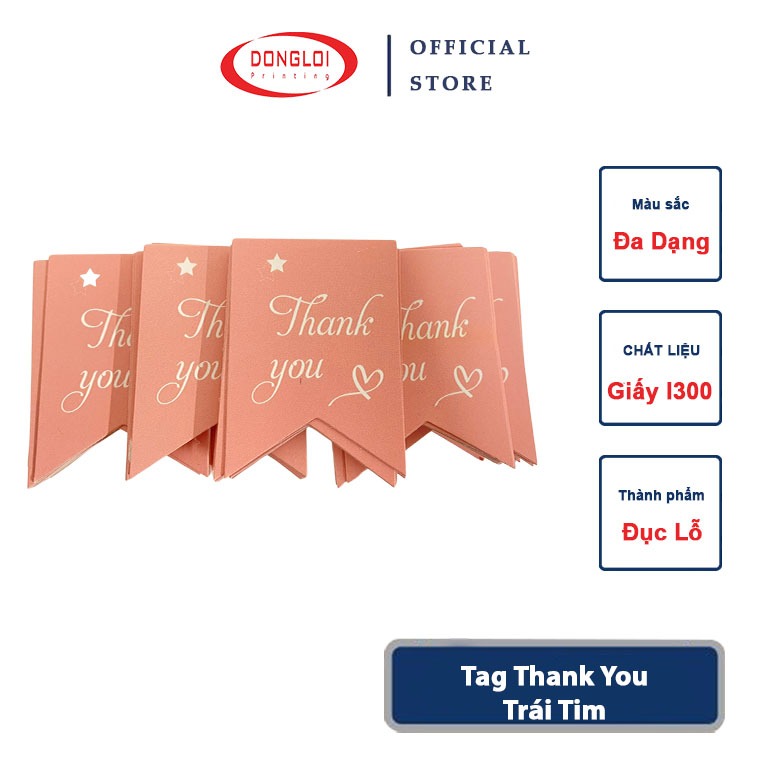 Set 50 Tag Thank You Đính Kèm - Tag Cảm Ơn Khoan Lỗ Sẵn