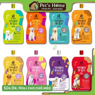 Sữa Dr. Holi sữa tươi ít béo, dễ hấp thu, giảm mùi hôi phân cho chó mèo Hàn Quốc túi 180ml
