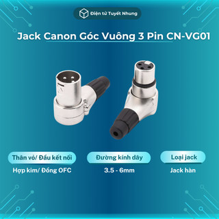 Jack canon góc vuông 3 pin cn-vg01 chân đồng ofc - cặp jack canon đực cái giá tốt, lỗi 1-1 7 ngày