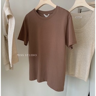 Áo thun nữ cotton trơn cổ tròn basic thời trang 096