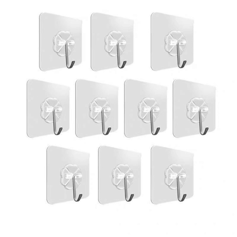 Móc Dán Tường Siêu Dính Trong Suốt Chịu Lực Tốt Treo Tường Chắc Chắn 6x6 cm